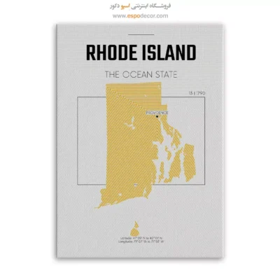 خرید تابلو نقشه مدرن رود آیلند - رود آیلند – تابلو نقشه شهرهای جهان - اسپو دکور