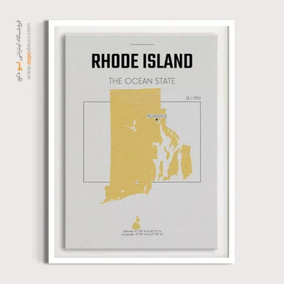 خرید تابلو نقشه مدرن رود آیلند - رود آیلند – تابلو نقشه شهرهای جهان - اسپو دکور