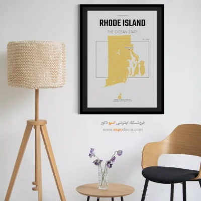 خرید تابلو نقشه مدرن رود آیلند - رود آیلند – تابلو نقشه شهرهای جهان - اسپو دکور