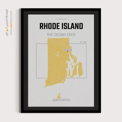 خرید تابلو نقشه مدرن رود آیلند - رود آیلند – تابلو نقشه شهرهای جهان - اسپو دکور