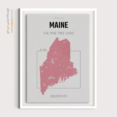 خرید تابلو نقشه مین - مین – تابلو نقشه شهرهای جهان - اسپو دکور