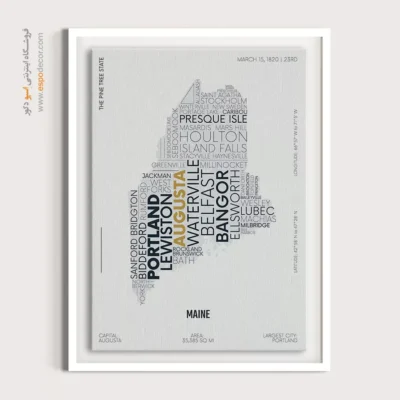 تابلو نقشه دکوراتیو مین - مین – تابلو نقشه شهرهای جهان - اسپو دکور