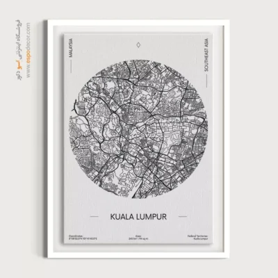 خرید تابلو شهر کوالالامپور - کوالالامپور – تابلو نقشه شهرهای جهان - اسپو دکور