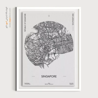 تابلو نقشه شهر سنگاپور - سنگاپور – تابلو نقشه شهرهای جهان - اسپو دکور