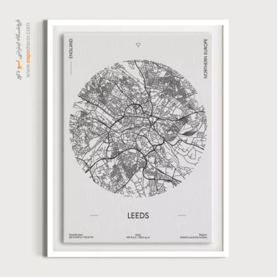 خرید تابلو نقشه لیدز - لیدز – تابلو نقشه شهرهای جهان - اسپو دکور