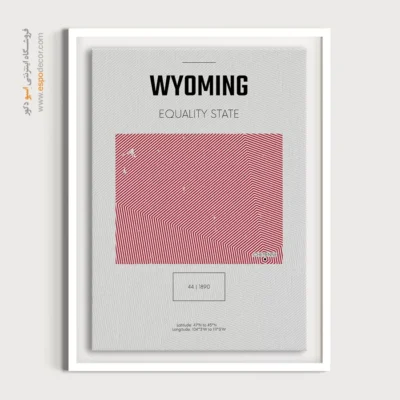 تابلو نقشه مینیمال وایومینگ - وایومینگ – تابلو نقشه شهرهای جهان - اسپو دکور