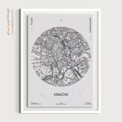 تابلو نقشه شهر کراکوف - کراکوف – تابلو نقشه شهرهای جهان - اسپو دکور