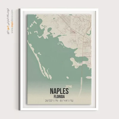 تابلو نقشه مدرن نیپلز فلوریدا - نیپلز فلوریدا – تابلو نقشه شهرهای جهان - اسپو دکور