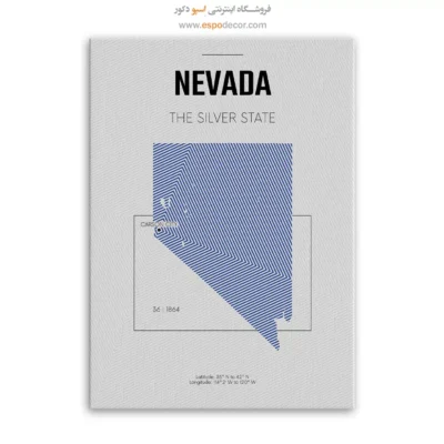 تابلو نقشه نوادا - نوادا – تابلو نقشه شهرهای جهان - اسپو دکور
