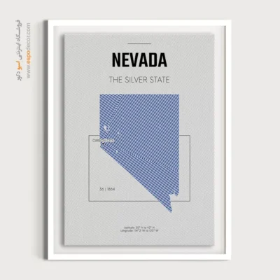 تابلو نقشه نوادا - نوادا – تابلو نقشه شهرهای جهان - اسپو دکور