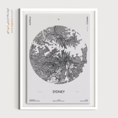 تابلو نقشه شهر سیدنی - سیدنی – تابلو نقشه شهرهای جهان - اسپو دکور