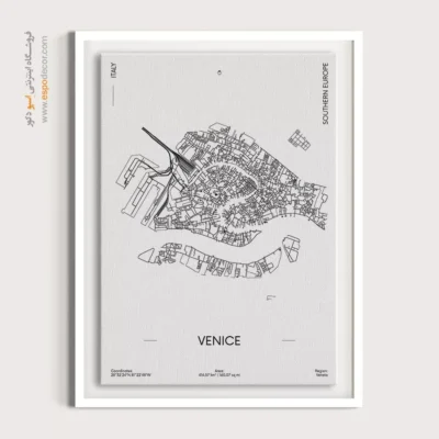 تابلو هنری نقشه ونیز ایتالیا - ونیز ایتالیا – تابلو نقشه شهرهای جهان - اسپو دکور