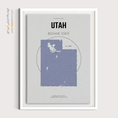 تابلو نقشه یوتا - یوتا – تابلو نقشه شهرهای جهان - اسپو دکور