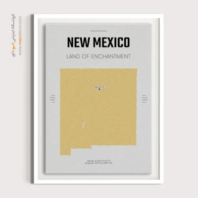 تابلو نقشه مدرن نیومکزیکو - نیومکزیکو – تابلو نقشه شهرهای جهان - اسپو دکور