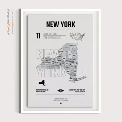 خرید تابلو نقشه مدرن نیویورک - نیویورک – تابلو نقشه شهرهای جهان - اسپو دکور