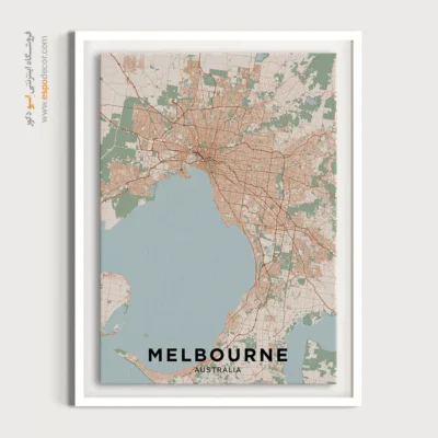 تابلو نقشه مدرن ملبورن استرالیا - ملبورن – تابلو نقشه شهرهای جهان - اسپو دکور