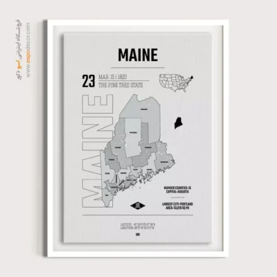 تابلو نقشه مین پورتلند - مین پورتلند – تابلو نقشه شهرهای جهان - اسپو دکور