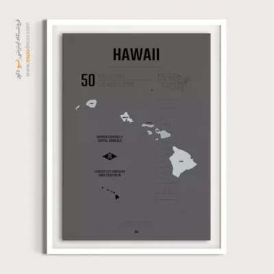 تابلو نقشه شهر هاوایی - هاوایی – تابلو نقشه شهرهای جهان - اسپو دکور