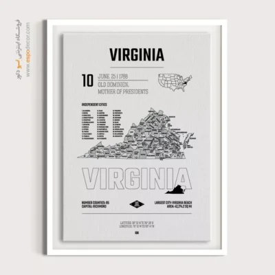 تابلو نقشه شهر ویرجینیا - ویرجینیا – تابلو نقشه شهرهای جهان - اسپو دکور