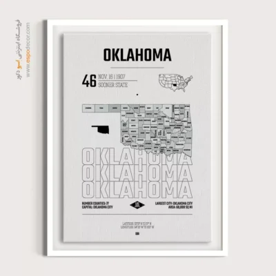 خرید تابلو نقشه اوکلاهاما - اوکلاهاما – تابلو نقشه شهرهای جهان - اسپو دکور