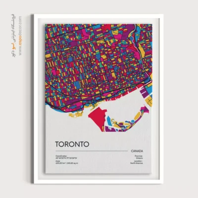 تابلو نقشه دکوراتیو تورنتو - تورنتو – تابلو نقشه شهرهای جهان - اسپو دکور