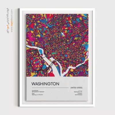 خرید تابلو نقشه واشنگتن - واشنگتن – تابلو نقشه شهرهای جهان - اسپو دکور