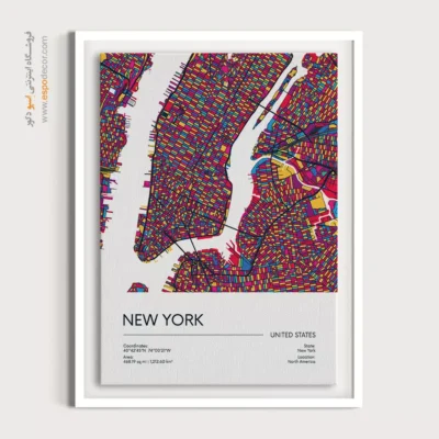 تابلو نقشه نیویورک - نیویورک – تابلو نقشه شهرهای جهان - اسپو دکور