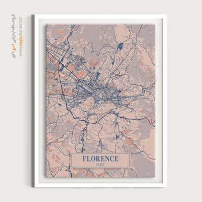 تابلو هنری نقشه فلورانس ایتالیا - فلورانس ایتالیا – تابلو نقشه شهرهای جهان - اسپو دکور