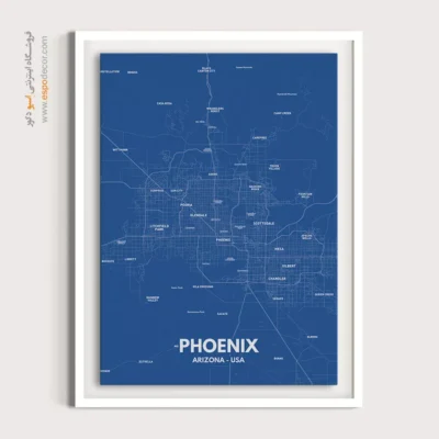 تابلو نقشه مینیمال فونیکس - فونیکس – تابلو نقشه شهرهای جهان - اسپو دکور