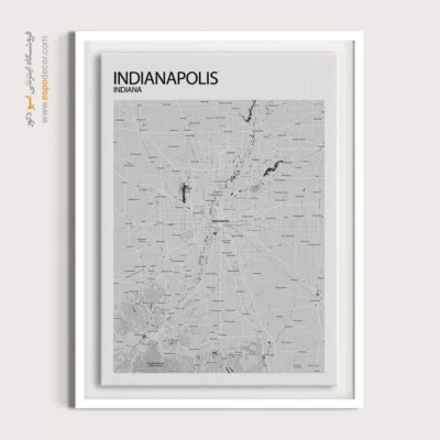 تابلو نقشه دیواری ایندیاناپولیس - ایندیاناپولیس – تابلو نقشه شهرهای جهان - اسپو دکور