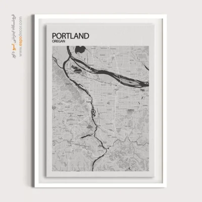 تابلو نقشه مدرن پورتلند - پورتلند – تابلو نقشه شهرهای جهان - اسپو دکور