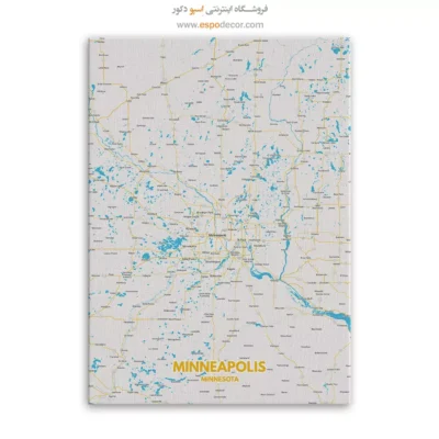 تابلو نقشه مینیاپولیس - مینیاپولیس – تابلو نقشه شهرهای جهان - اسپو دکور