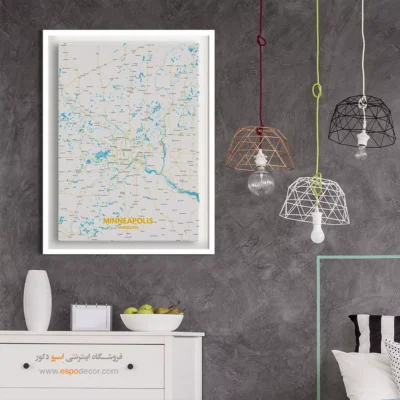 تابلو نقشه مینیاپولیس - مینیاپولیس – تابلو نقشه شهرهای جهان - اسپو دکور
