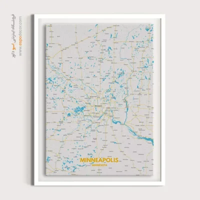 تابلو نقشه مینیاپولیس - مینیاپولیس – تابلو نقشه شهرهای جهان - اسپو دکور