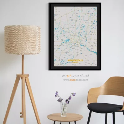 تابلو نقشه مینیاپولیس - مینیاپولیس – تابلو نقشه شهرهای جهان - اسپو دکور