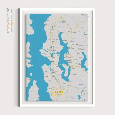 تابلو نقشه دیواری سیاتل - سیاتل – تابلو نقشه شهرهای جهان - اسپو دکور