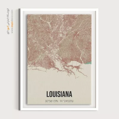 تابلو نقشه شهر لوییزیانا - لوییزیانا – تابلو نقشه شهرهای جهان - اسپو دکور