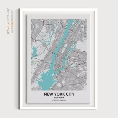 خرید تابلو نقشه نیویورک سیتی - نیویورک سیتی – تابلو نقشه شهرهای جهان - اسپو دکور