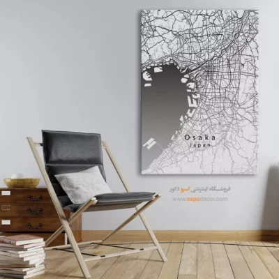 تابلو نقشه دیواری اوساکا ژاپن - اوساکا ژاپن – تابلو نقشه شهرهای جهان - اسپو دکور