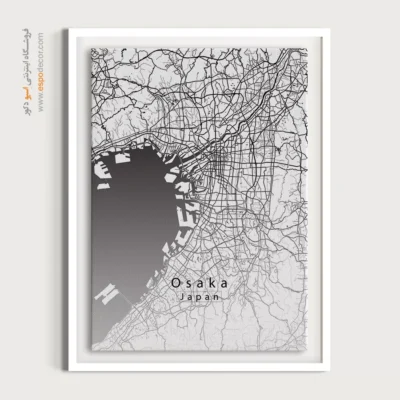 تابلو نقشه دیواری اوساکا ژاپن - اوساکا ژاپن – تابلو نقشه شهرهای جهان - اسپو دکور