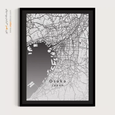 تابلو نقشه دیواری اوساکا ژاپن - اوساکا ژاپن – تابلو نقشه شهرهای جهان - اسپو دکور