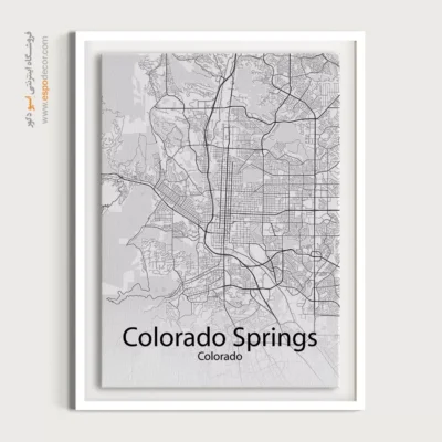 تابلو هنری نقشه کلورادو اسپرینگز - کلورادو اسپرینگز – تابلو نقشه شهرهای جهان - اسپو دکور