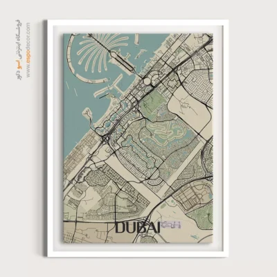 تابلو نقشه دکوراتیو دبی - دبی – تابلو نقشه شهرهای جهان - اسپو دکور