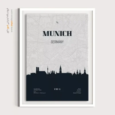 تابلو نقشه مونیخ - ‏munich germany  – تابلو نقشه شهرهای جهان - اسپو دکور