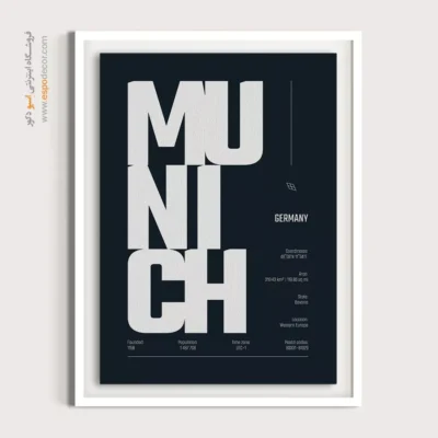 خرید تابلو دکوراتیو نقشه شهرهای آلمان - ‏munich europe  – تابلو نقشه شهرهای جهان - اسپو دکور
