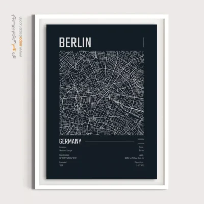 تابلو لوکس برای دفترکار - ‏berlin  – تابلو نقشه شهرهای جهان - اسپو دکور