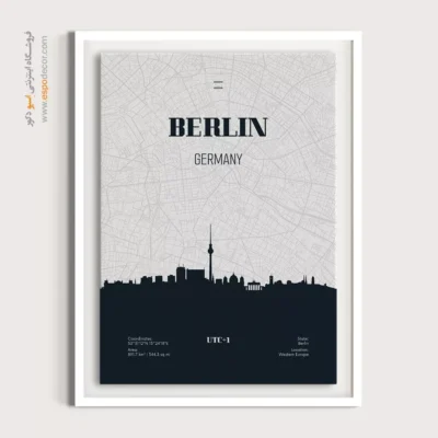 خرید تابلو دکوراتیو ست - ‏berlin germany  – تابلو نقشه شهرهای جهان - اسپو دکور