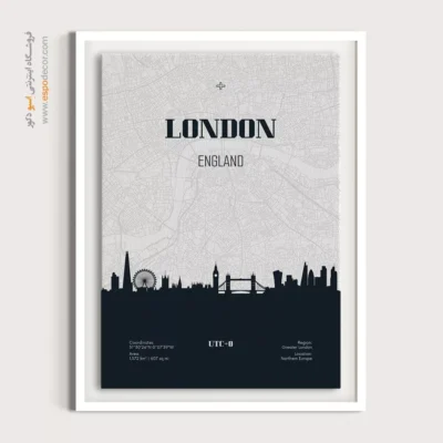 تابلو مدرن نقشه - ‏london england  – تابلو نقشه شهرهای جهان - اسپو دکور