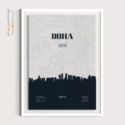 تابلو نقشه برای ترمینال مسافرتی - ‏doha  – تابلو نقشه شهرهای جهان - اسپو دکور