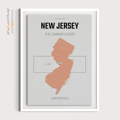 خرید تابلو برای شرکت هواپیمایی - ‏new jersey  – تابلو نقشه شهرهای جهان - اسپو دکور